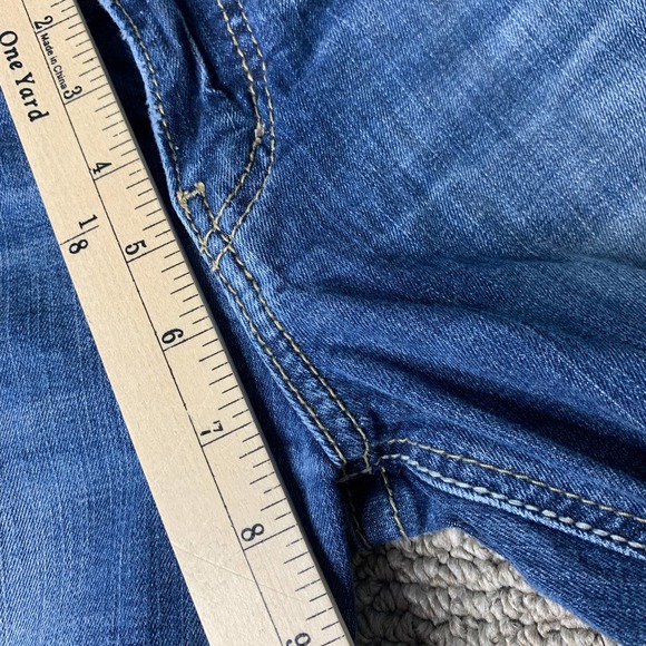 Silver Jeans‎ Womens Jeans 29 Blue Dark Wash Denim Distressed Suki Skinny Crop - Picture 8 of 13